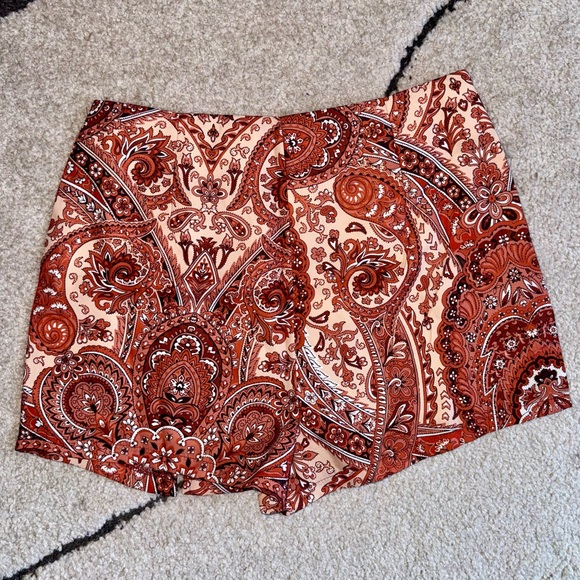 Paisley Print Boho High Waist Mini Skirt - Picture 6 of 7